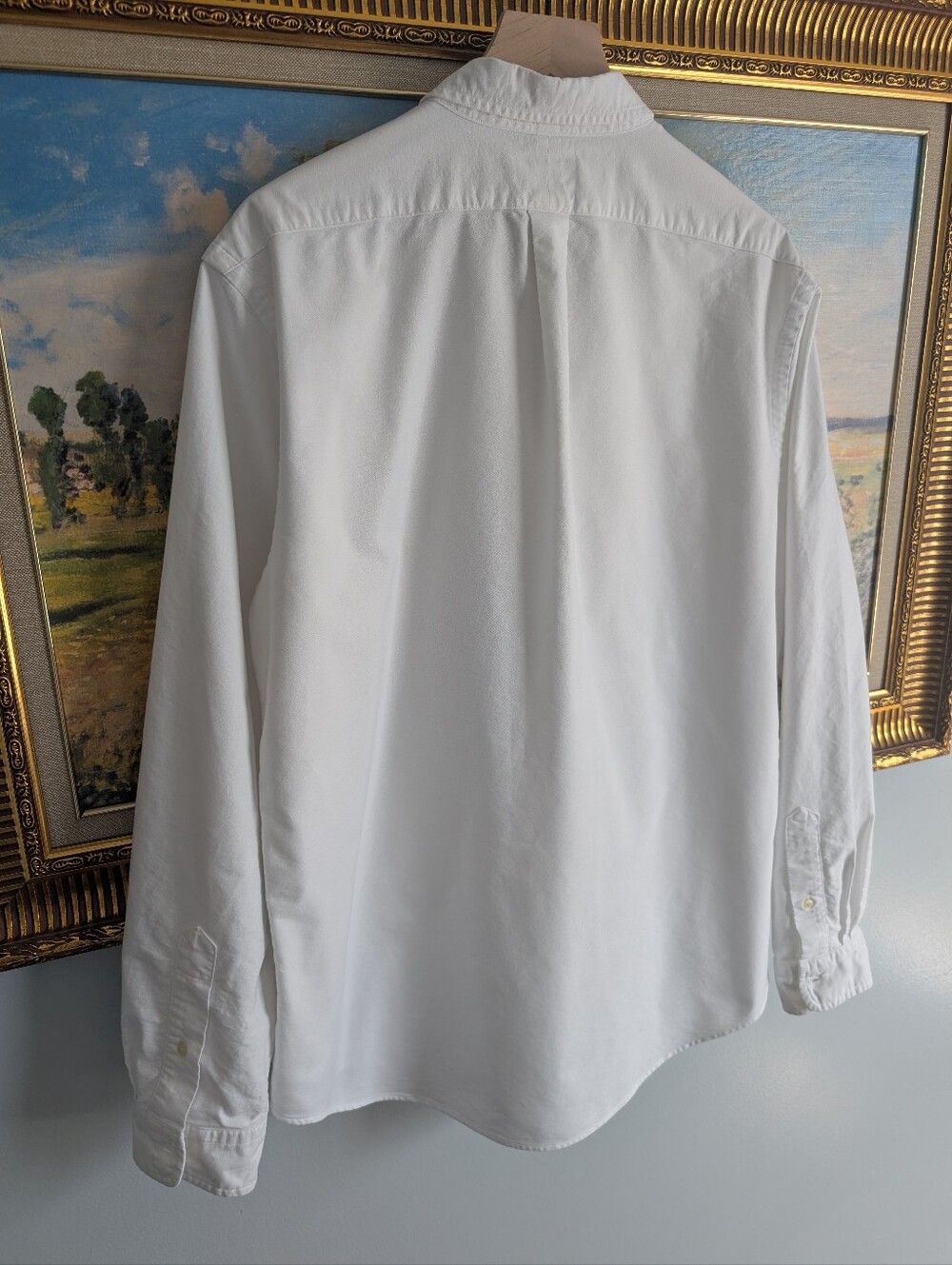 Ralph Lauren White Button-Down Oxford Shirt with Embroidered Pony Logo - Picture 3 of 7